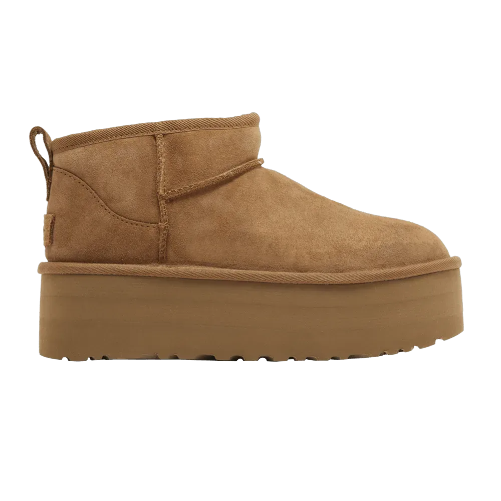 (W) UGG Classic Ultra Mini Platform Boots Chestnut