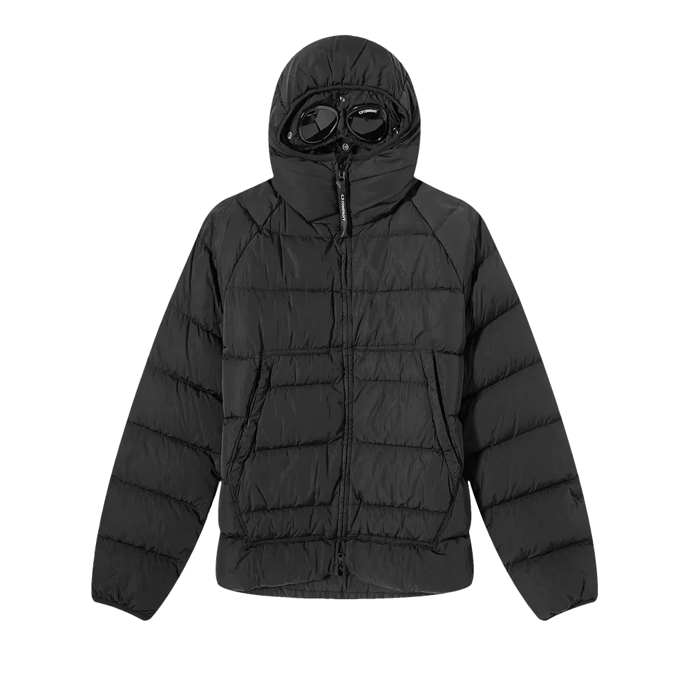 C.P. Company Eco-Chrome R Hooded Down Goggle Jacket Black - 23FW