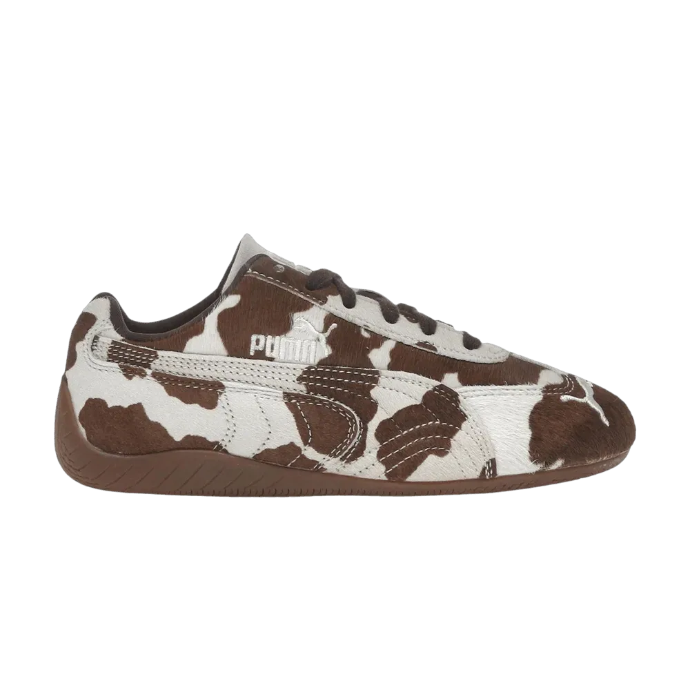 (W) Puma Speedcat Cow Print Chocolate Brown Gum