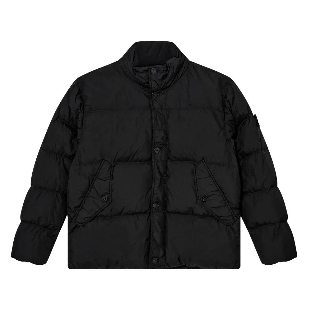 Stone Island 40123 Garment Dyed Crinkle Reps R-NY Down Jacket Black - 24FW