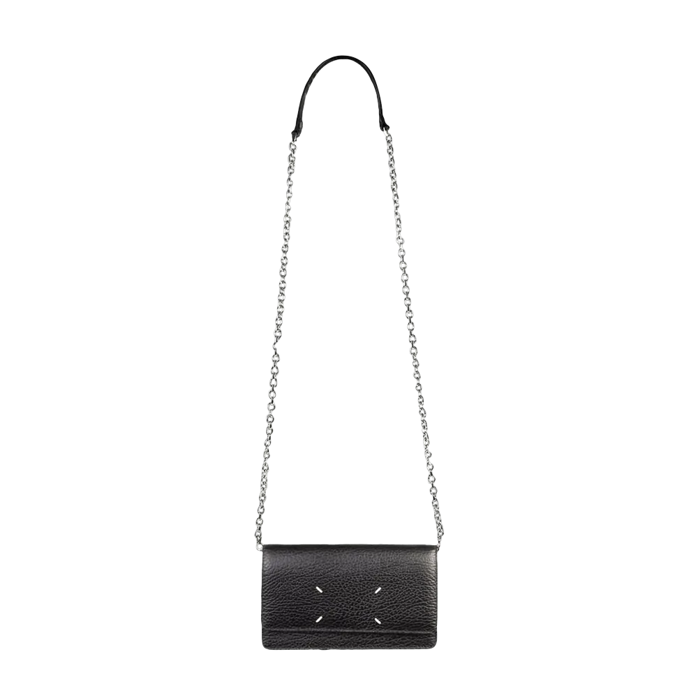 Maison Margiela Four Stitches Chain Flap Wallet Black