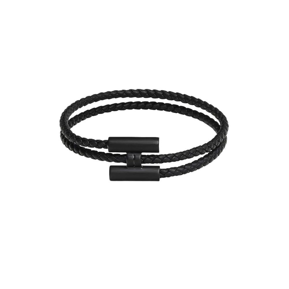 Hermes Tournis Tresse Bracelet Swift Calfskin So Black & Noir
