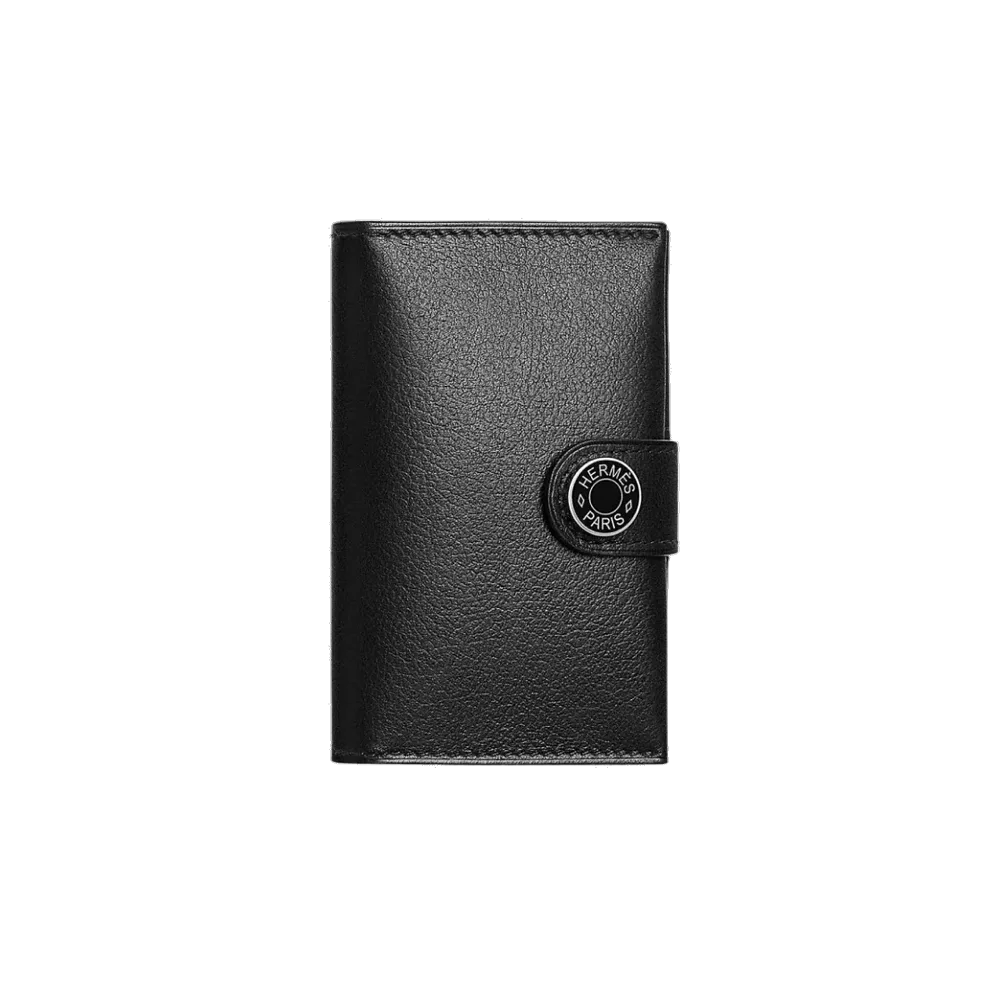 Hermes R.M.S Card Holder Evergrain & Palladium Noir