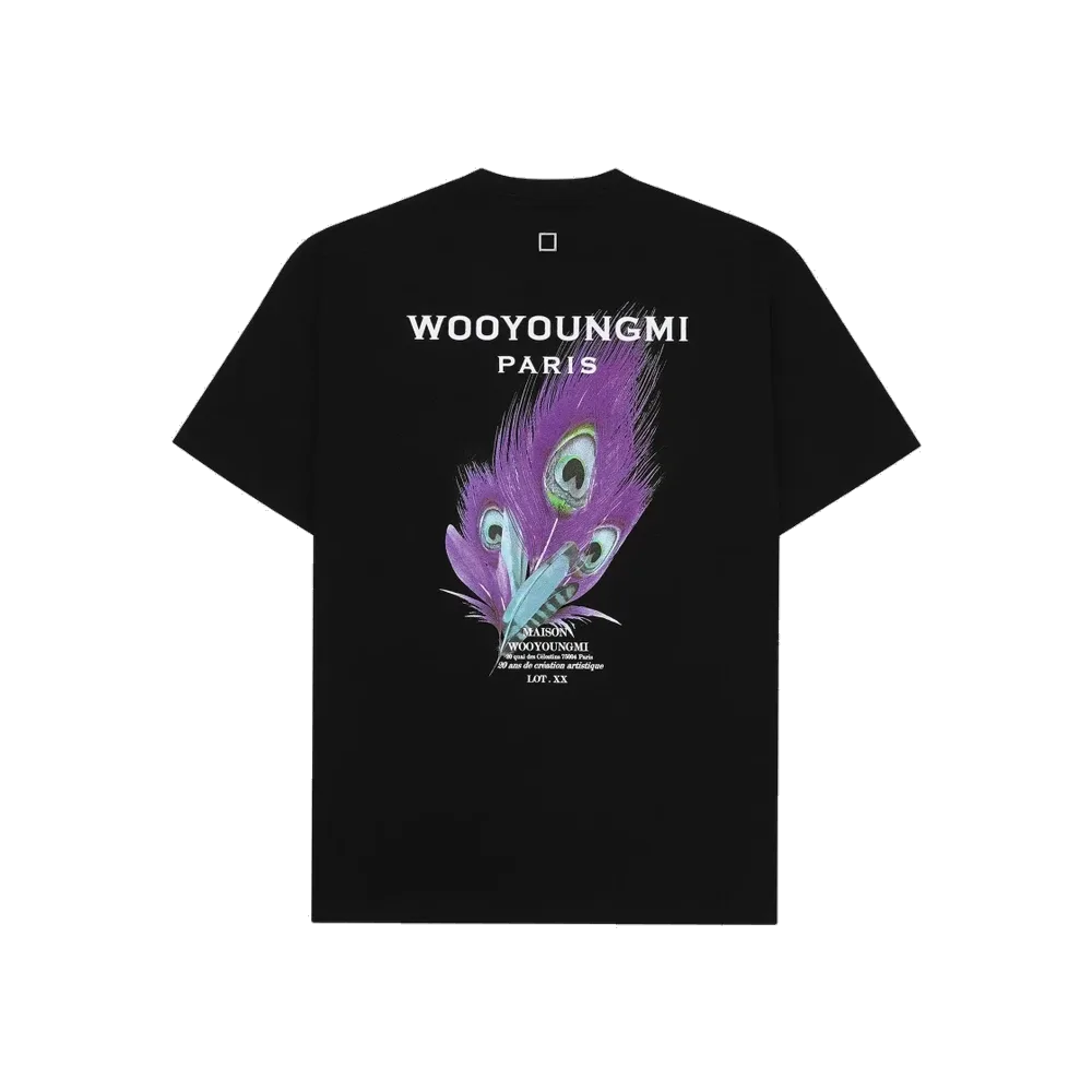 Wooyoungmi Feather Back Logo T-Shirt Black - 23SS