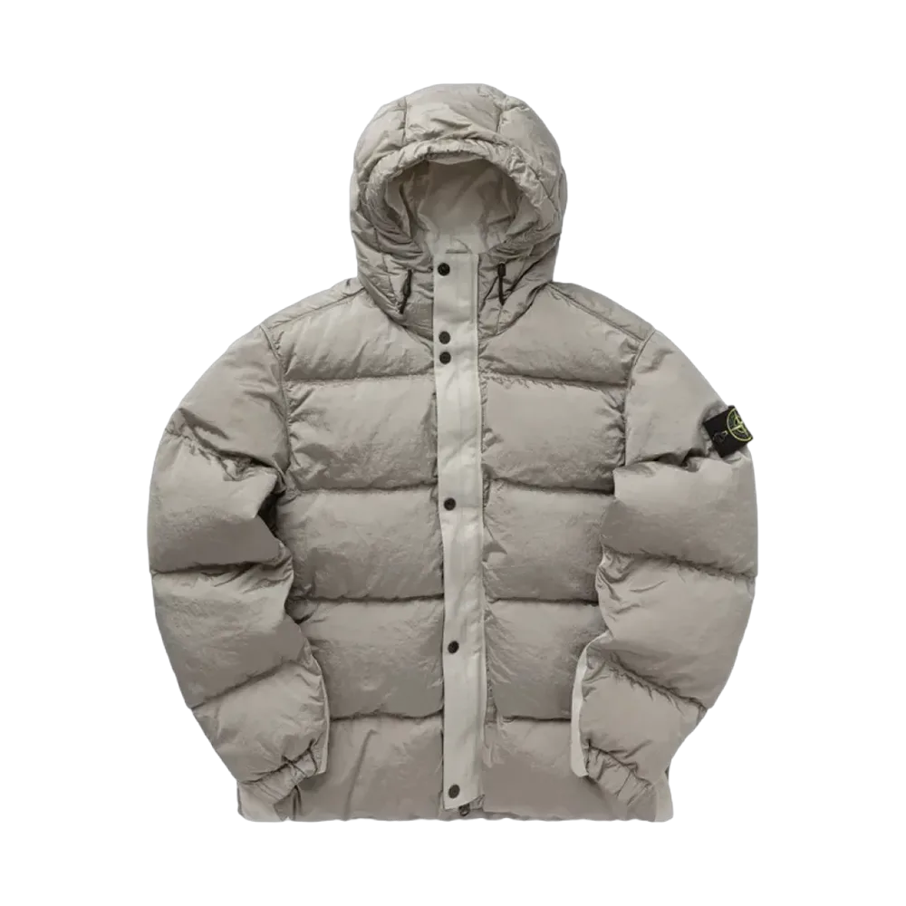 Stone Island 41419 Nylon Metal Econyl Hooded Down Jacket Anti Drop Off White - 24FW