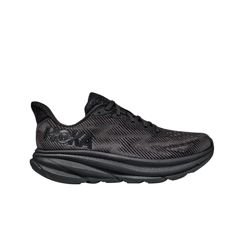 (W) Hoka Clifton 9 Black - Regular