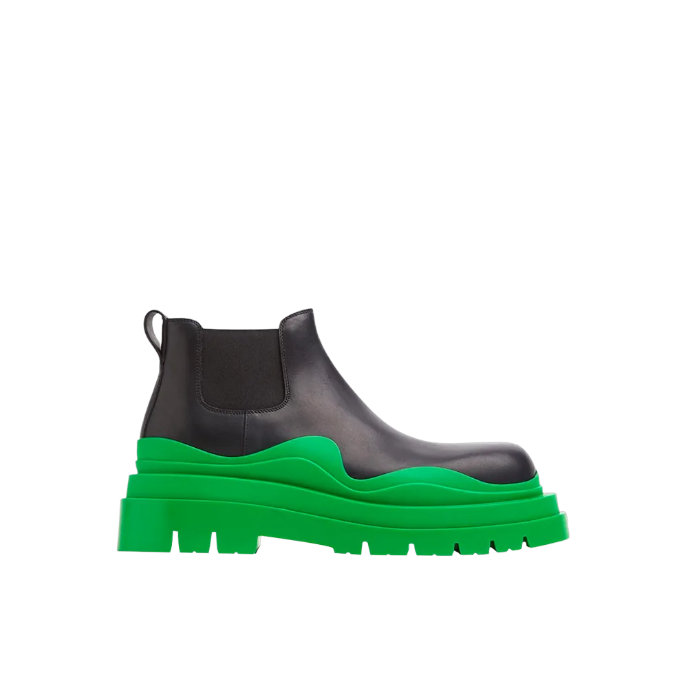 Bottega Veneta Tire Ankle Chelsea Boot Black Grass