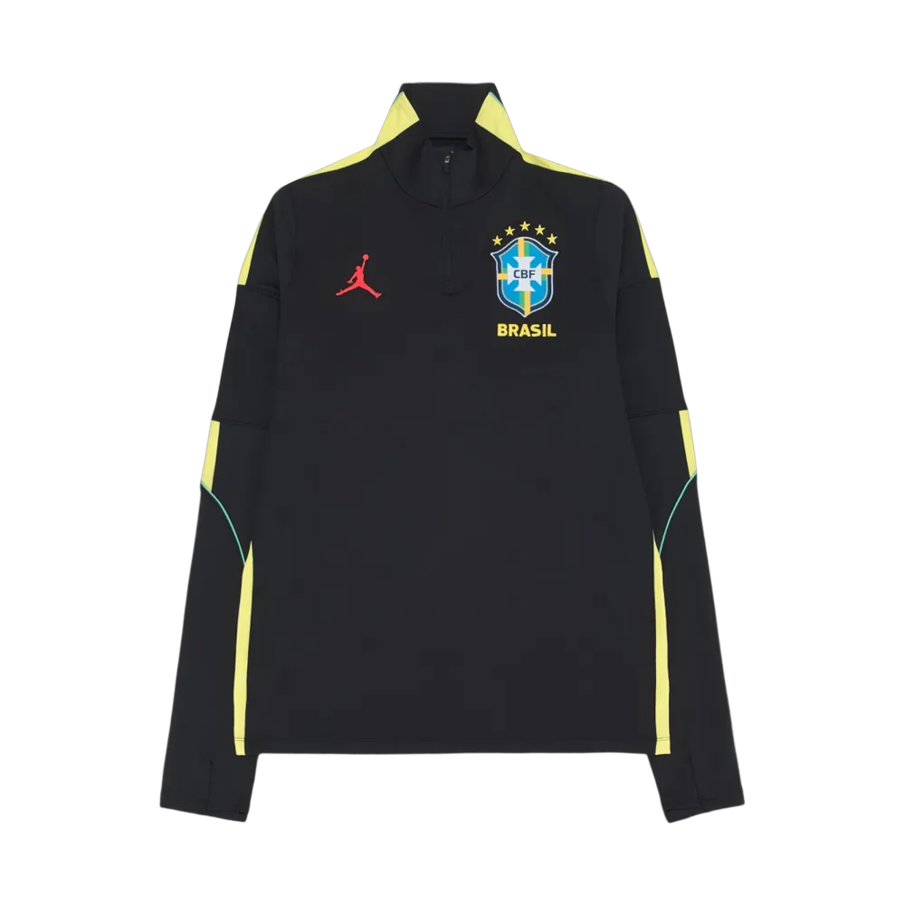 Jordan x CBF Brazil Strike Jordan Dri-FIT Soccer Knit Drill Top Black Yellow Pulse Infrared 23