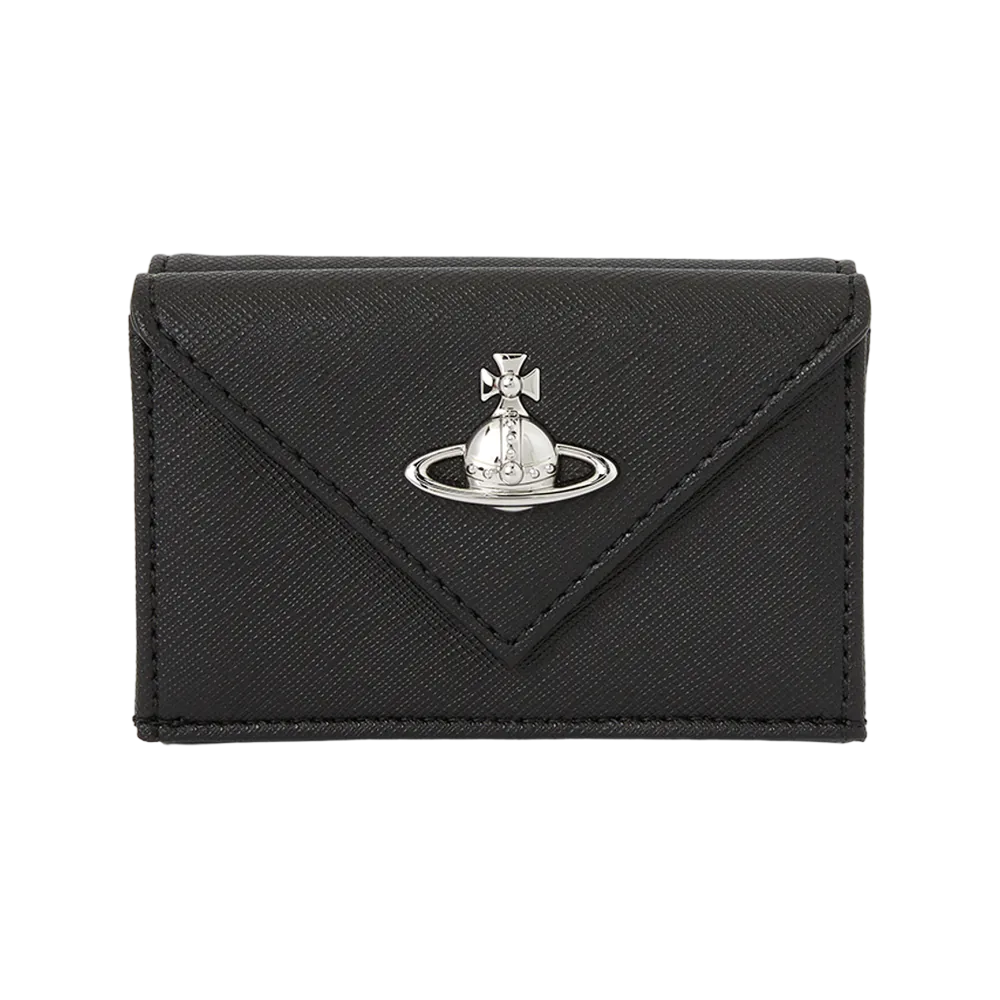 Vivienne Westwood Envelope Saffiano Leather Wallet Black