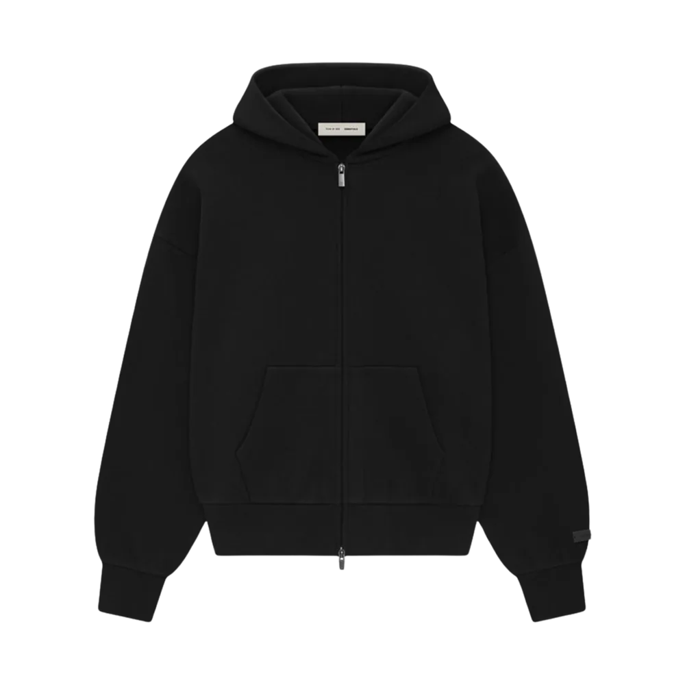 Essentials Classic Full Zip Up Hoodie Jet Black - 25SS
