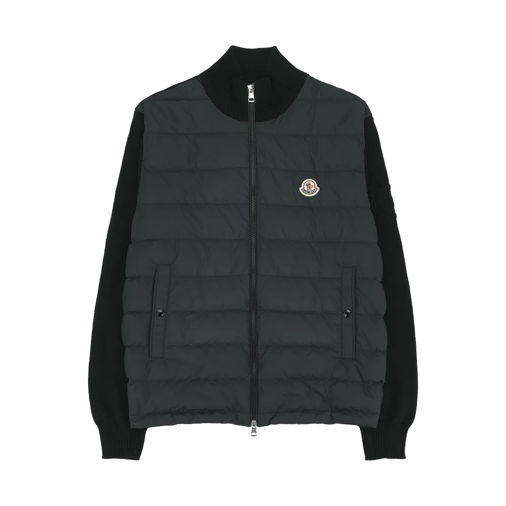 Moncler Padded Zip-Up Cotton Cardigan Black - 26SS