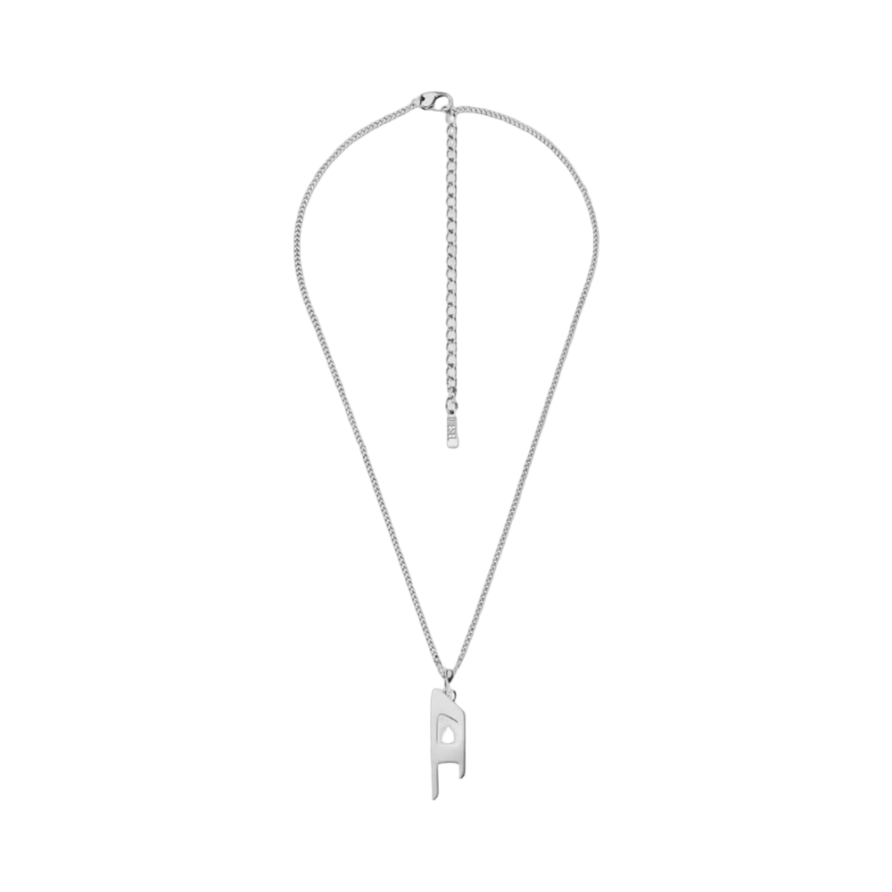 Diesel Dx1625040 Stainless Steel D Logo Pendant Necklace Silver