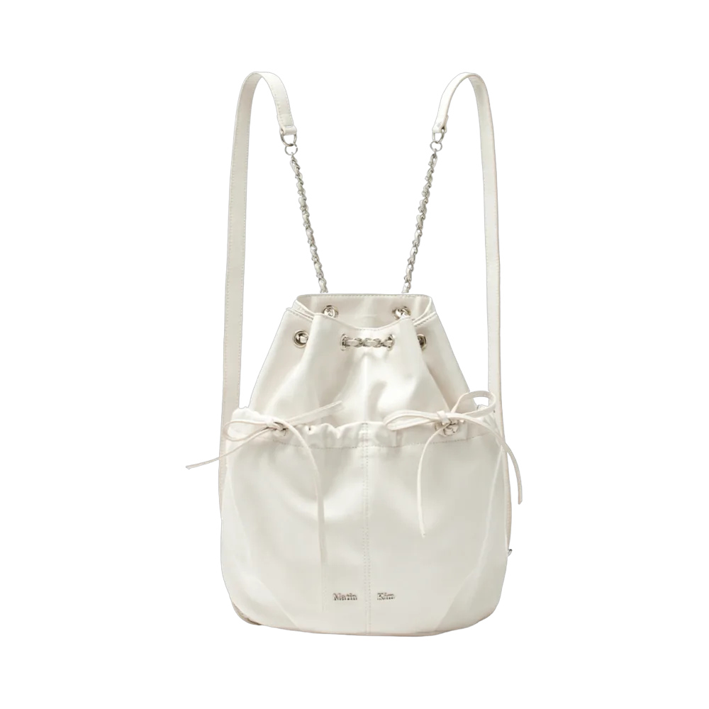 Matin Kim Draw String Ribbon Back Pack Ivory