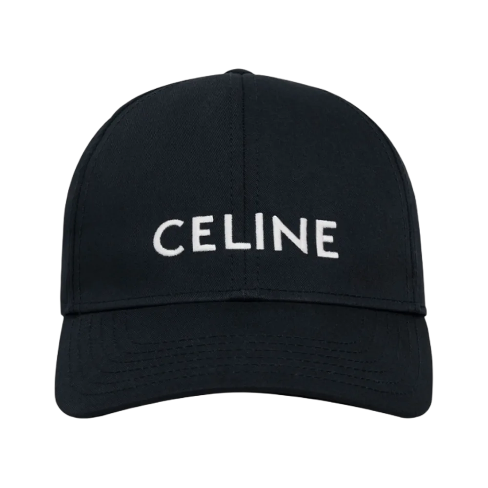 Celine Baseball Cap in Cotton Black
