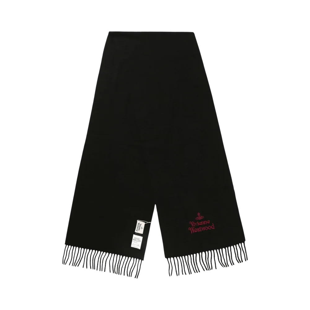 Vivienne Westwood Embroidered Logo Muffler Black Wine