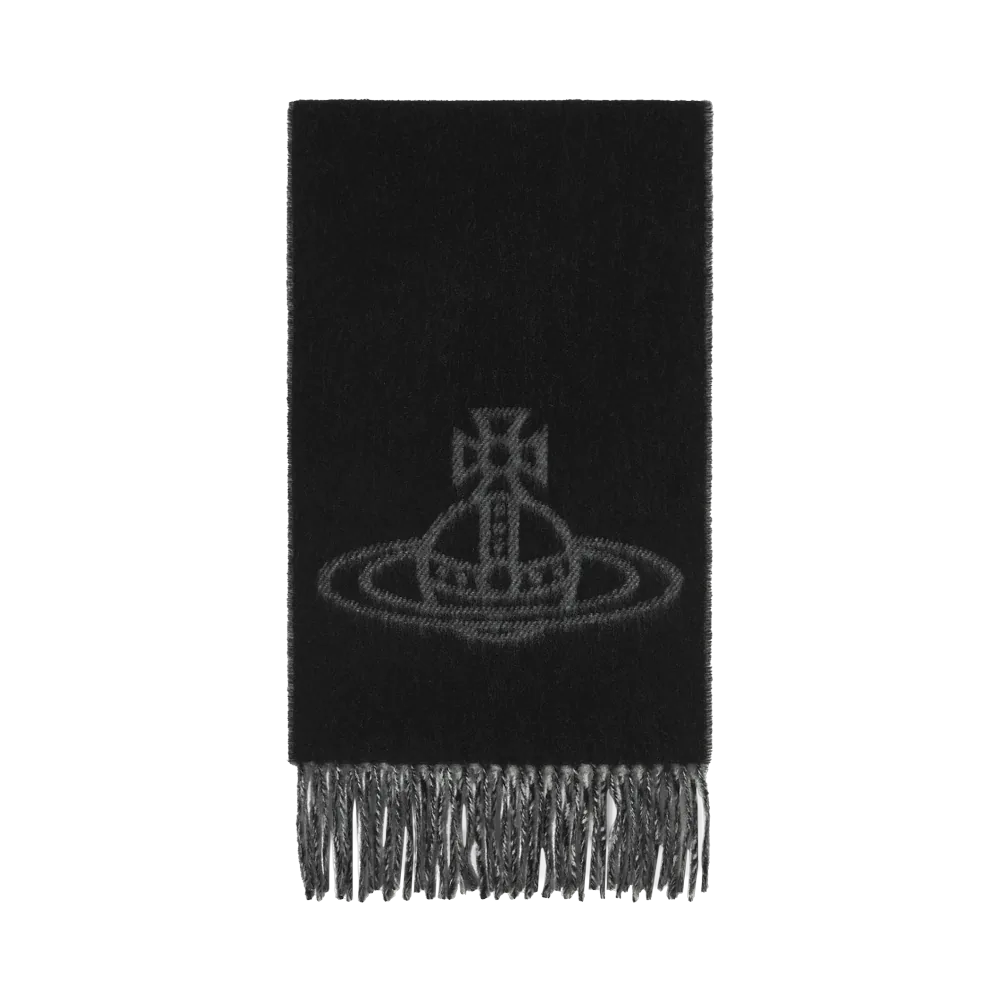 (W) Vivienne Westwood Double Logo Muffler Black