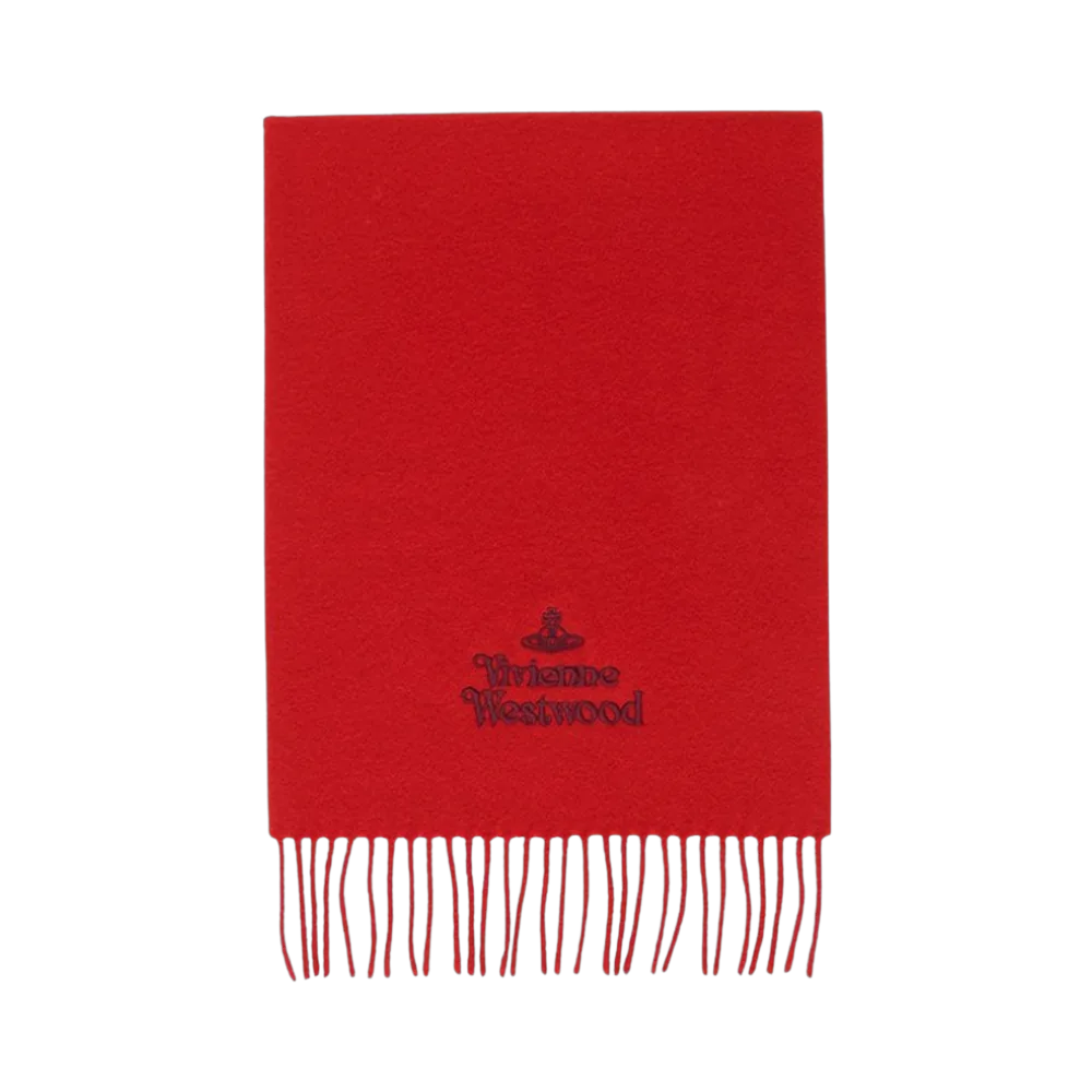 Vivienne Westwood Embroidered Logo Muffler Red