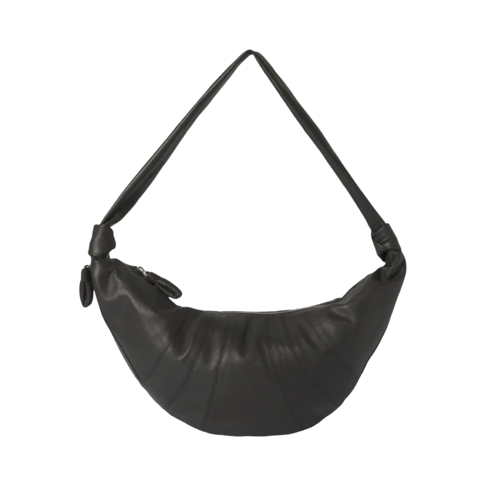 Lemaire Large Croissant Bag Soft Grained Leather Dark Chocolate