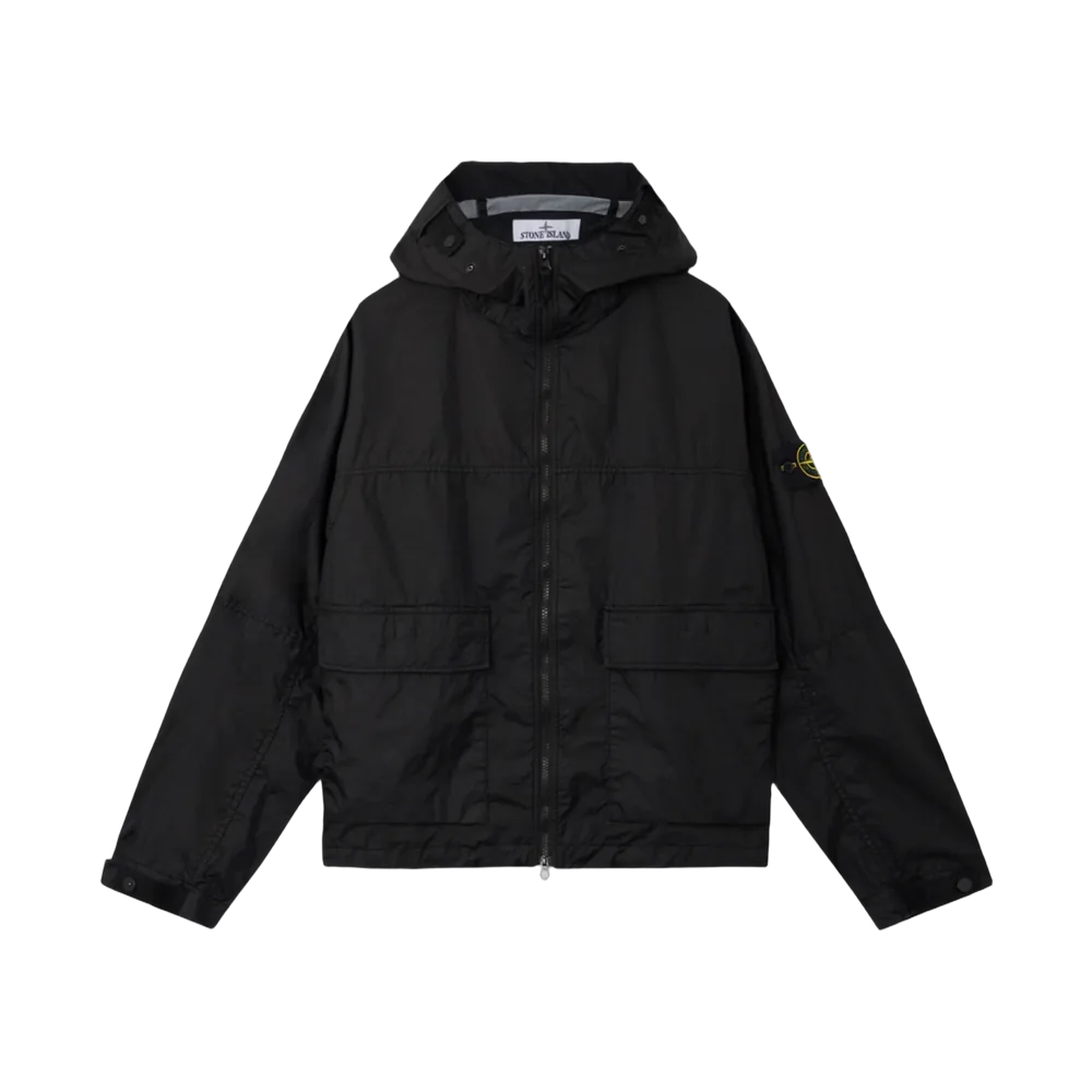 Stone Island 4100004 Membrana 3L TC Hooded Jacket with Water-Resistant Membrane Black - 26SS
