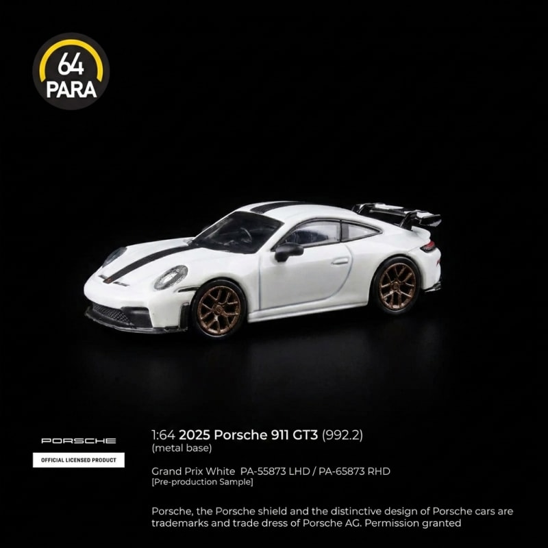 2025 Porsche 911 GT3 (992.2) Grand Prix White LHD