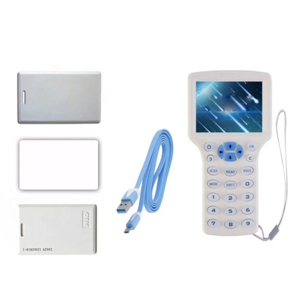 RFID Card Duplicator, 125kHz & 13.56MHz IC/ID/HID Copier Reader Writer, 2.9-Inch Color Screen Access Card Cloner