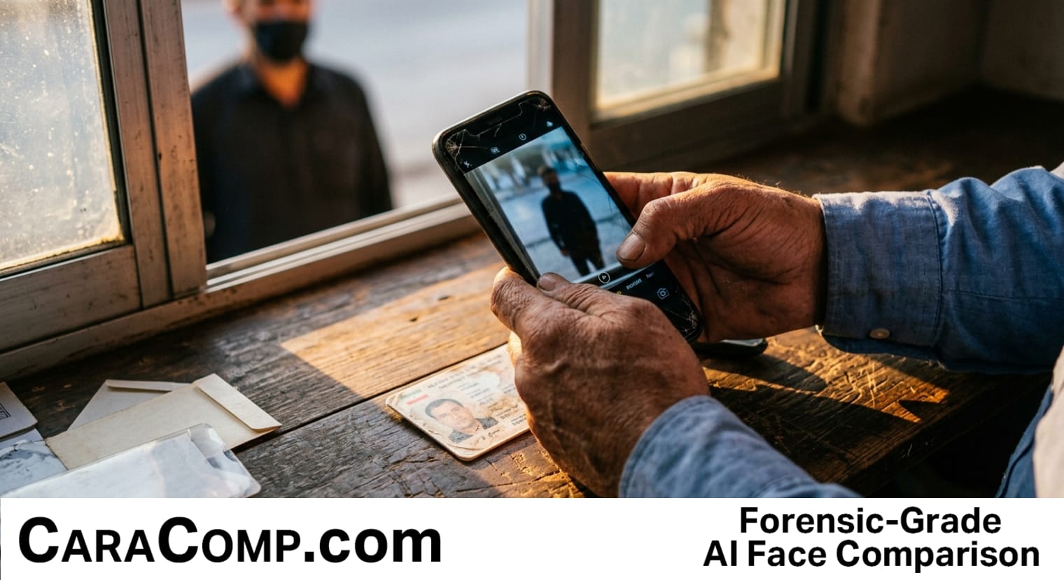 national id card style face scan verifying a new SIM card at a mobile phone shop