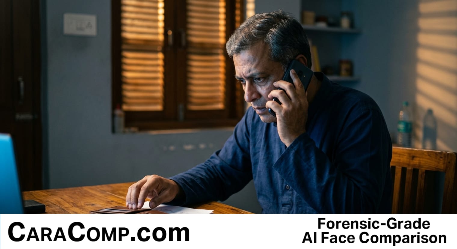 ai voice cloning scam, indistinguishable threshold, phone screen showing a misse