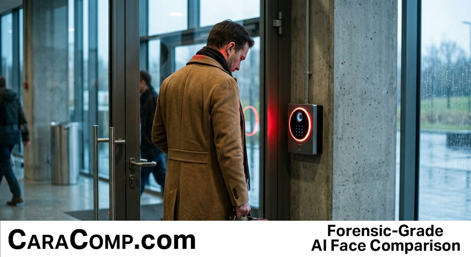 biometric building access control, uses physical characteristics, split screen f