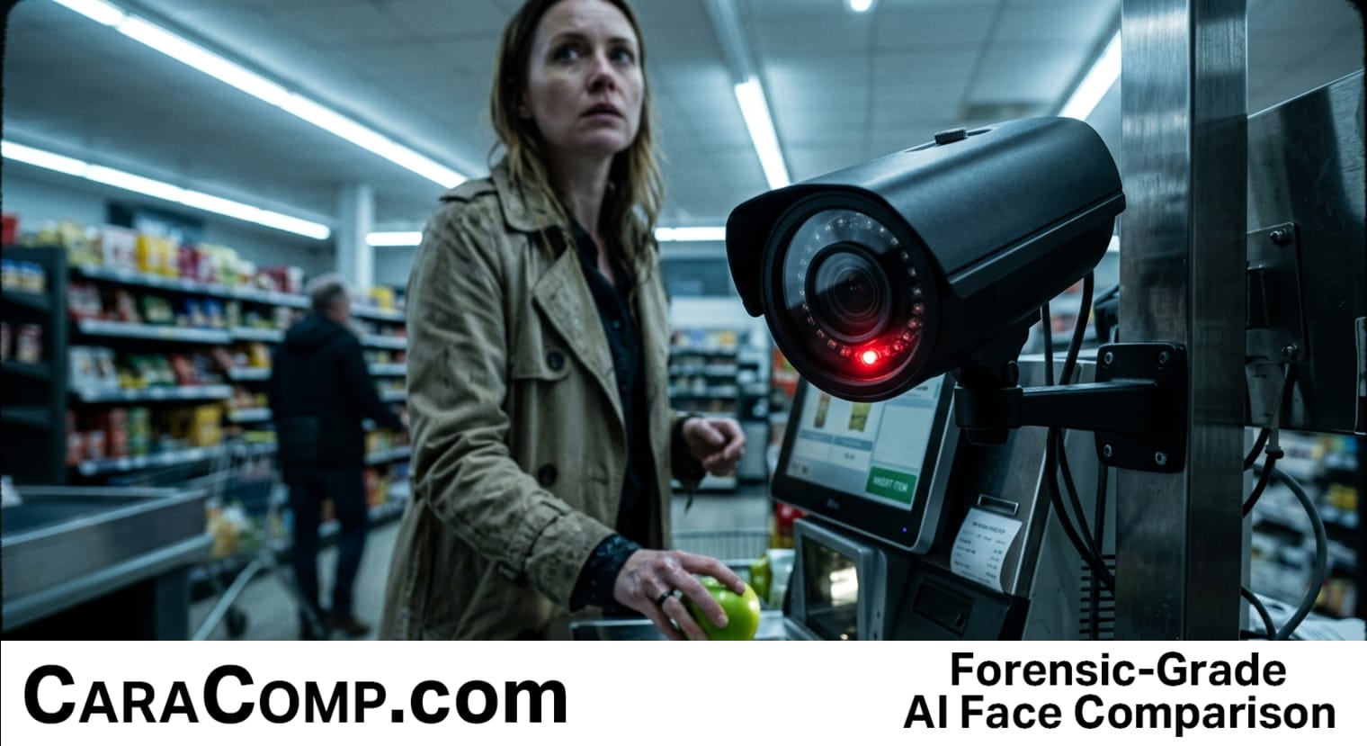 facial recognition camera capture high-quality facial data at a supermarket chec