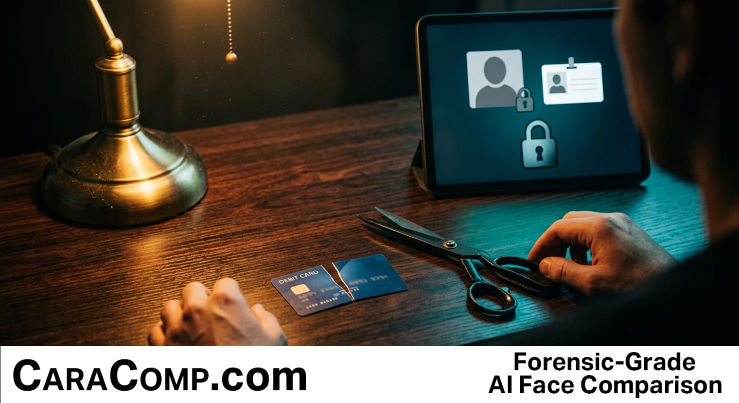 kyc identity verification combat fraud: a selfie held beside a photo ID card on