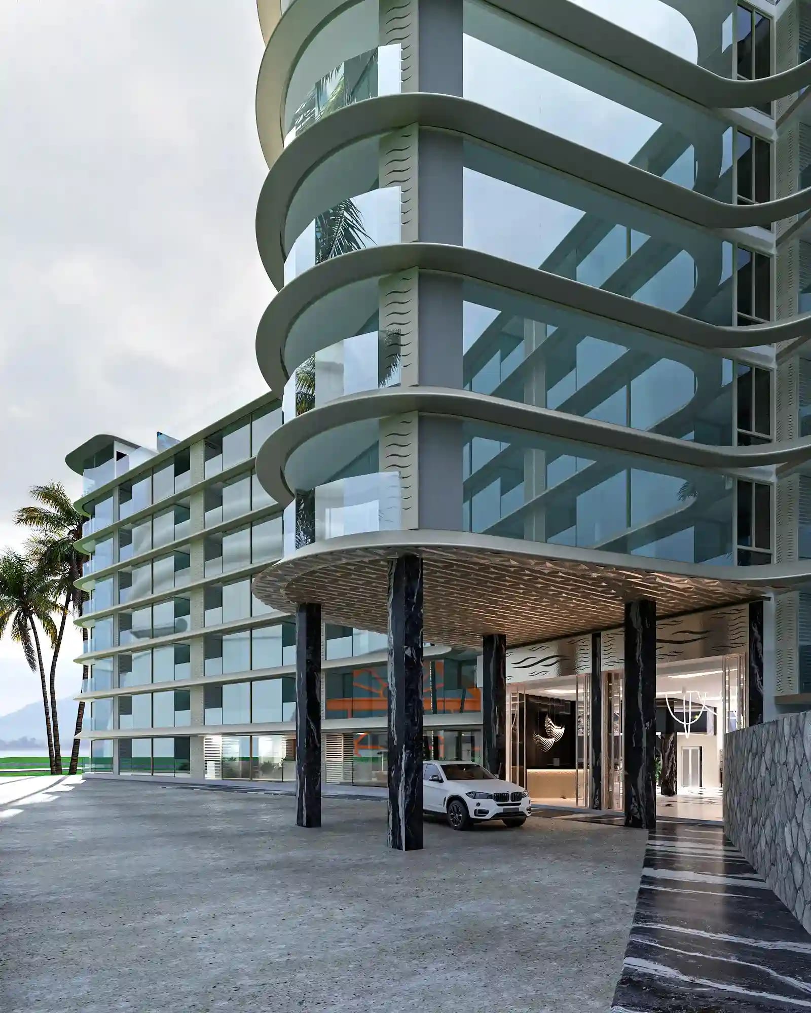 Project façade and main entrance — exterior view
