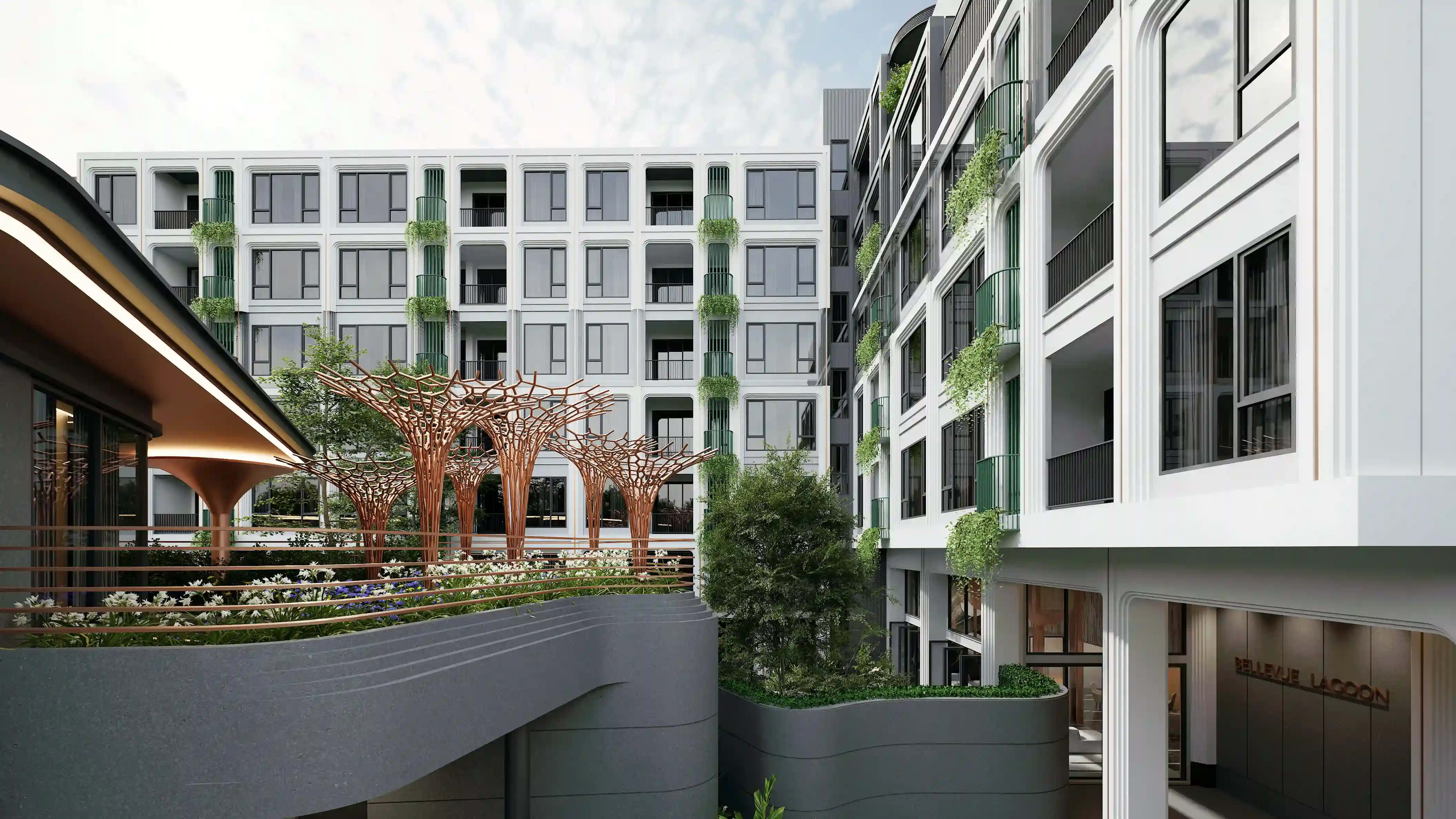 Bellevue Lagoon exterior showing lagoon setting