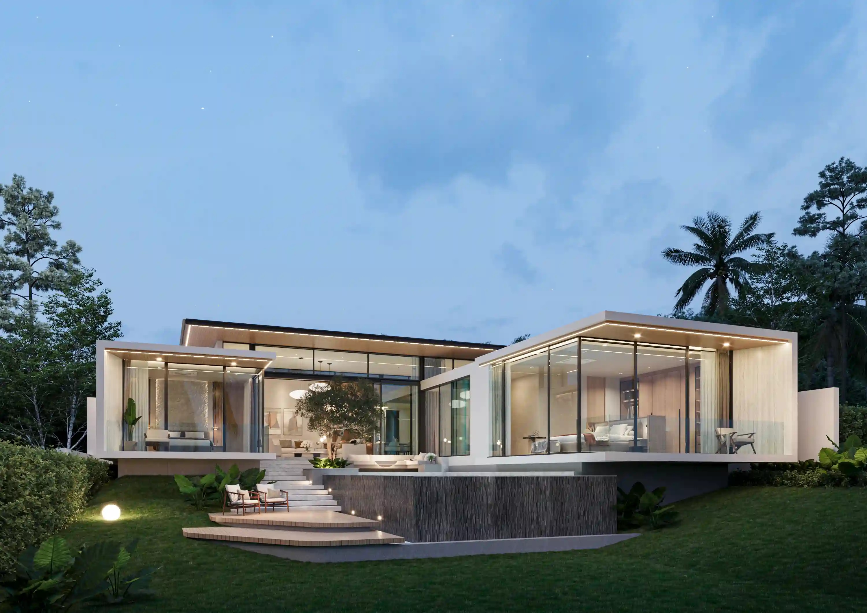 Amber Chamber exterior hillside view