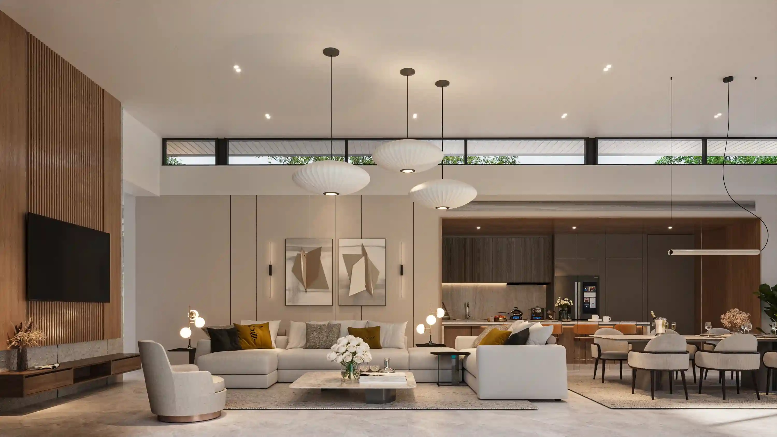 Amber Chamber interior living and dining area