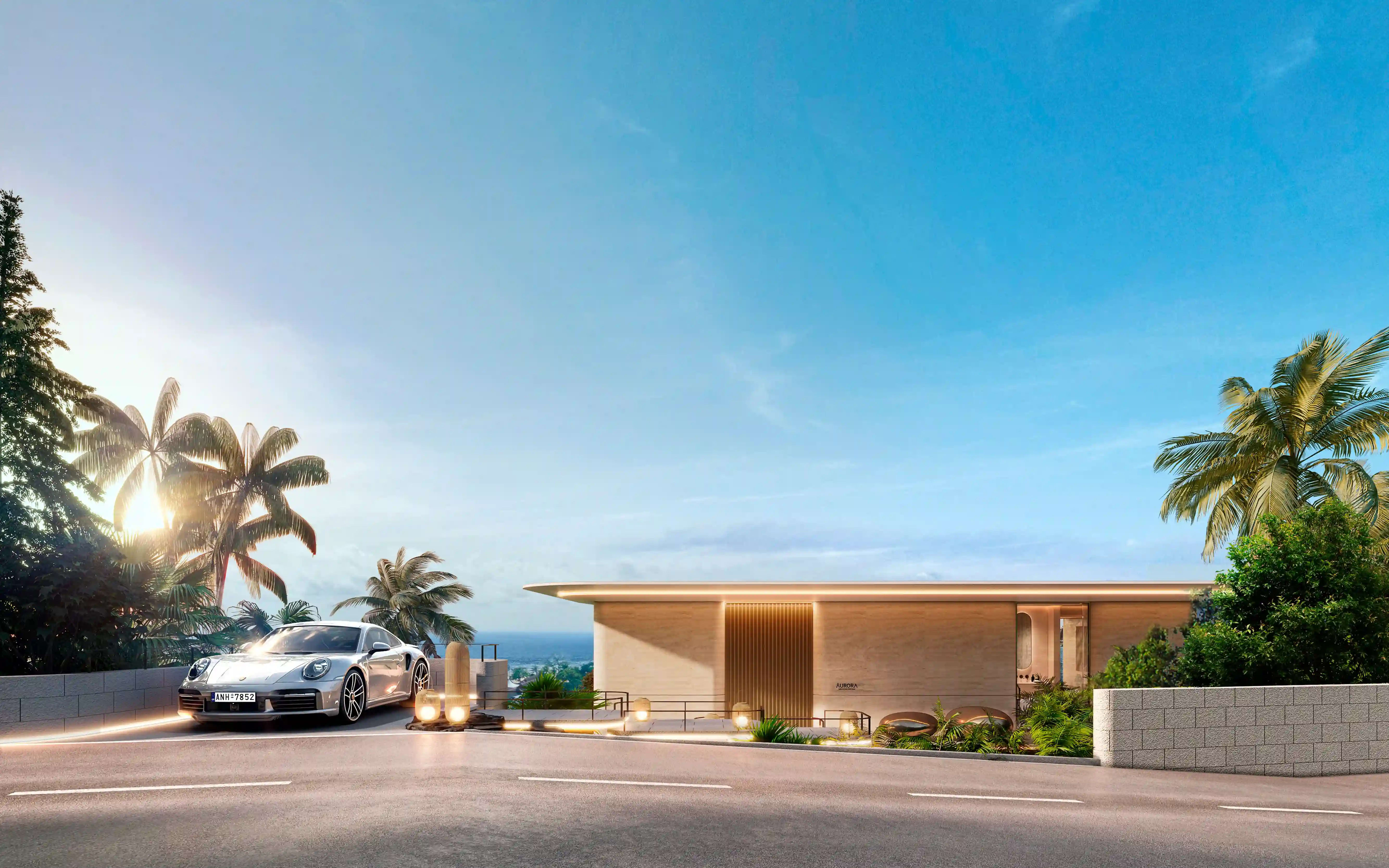 Aurora Villa hillside exterior