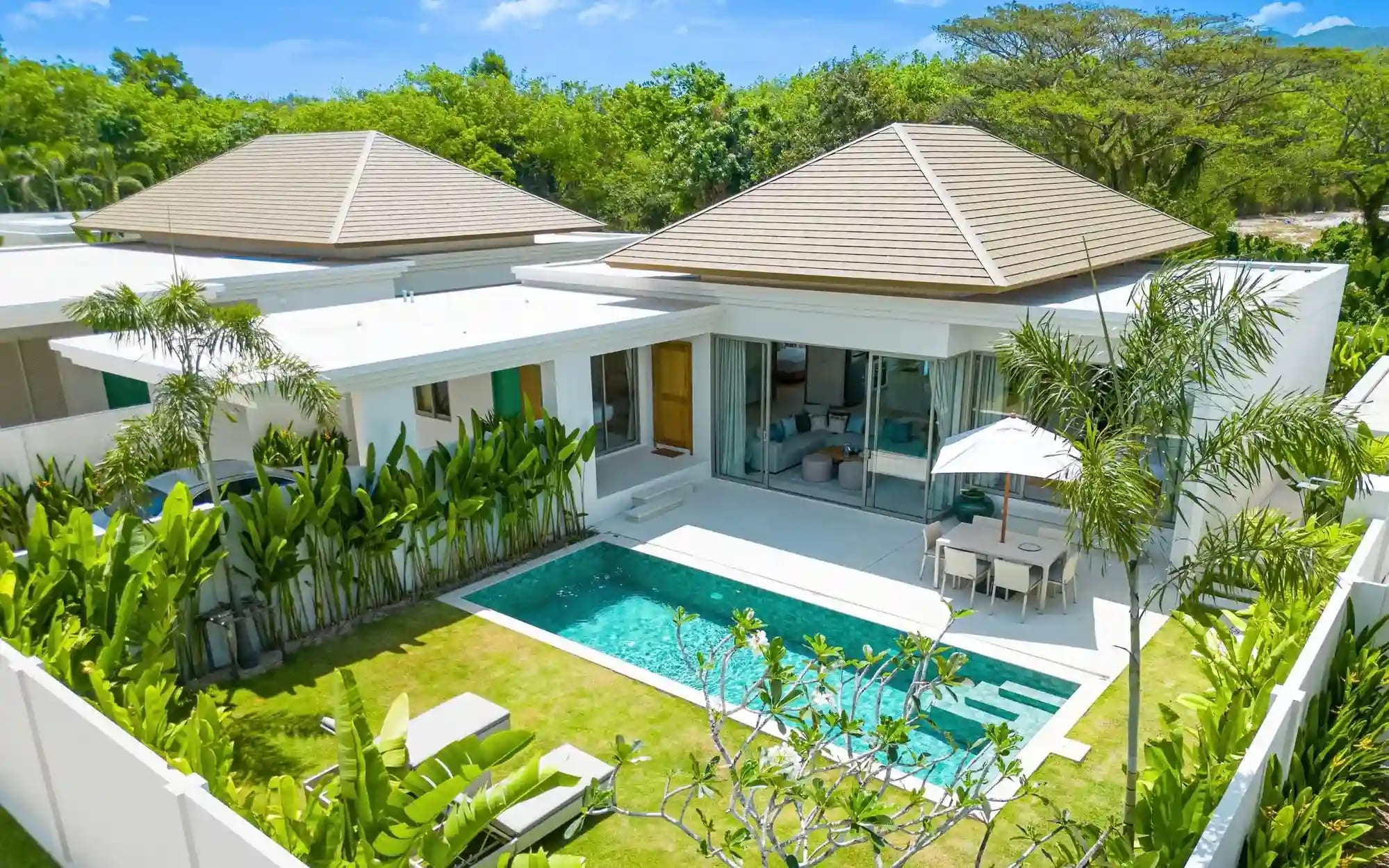 Trichada Essence exterior — tropical pool villa in Layan Phuket