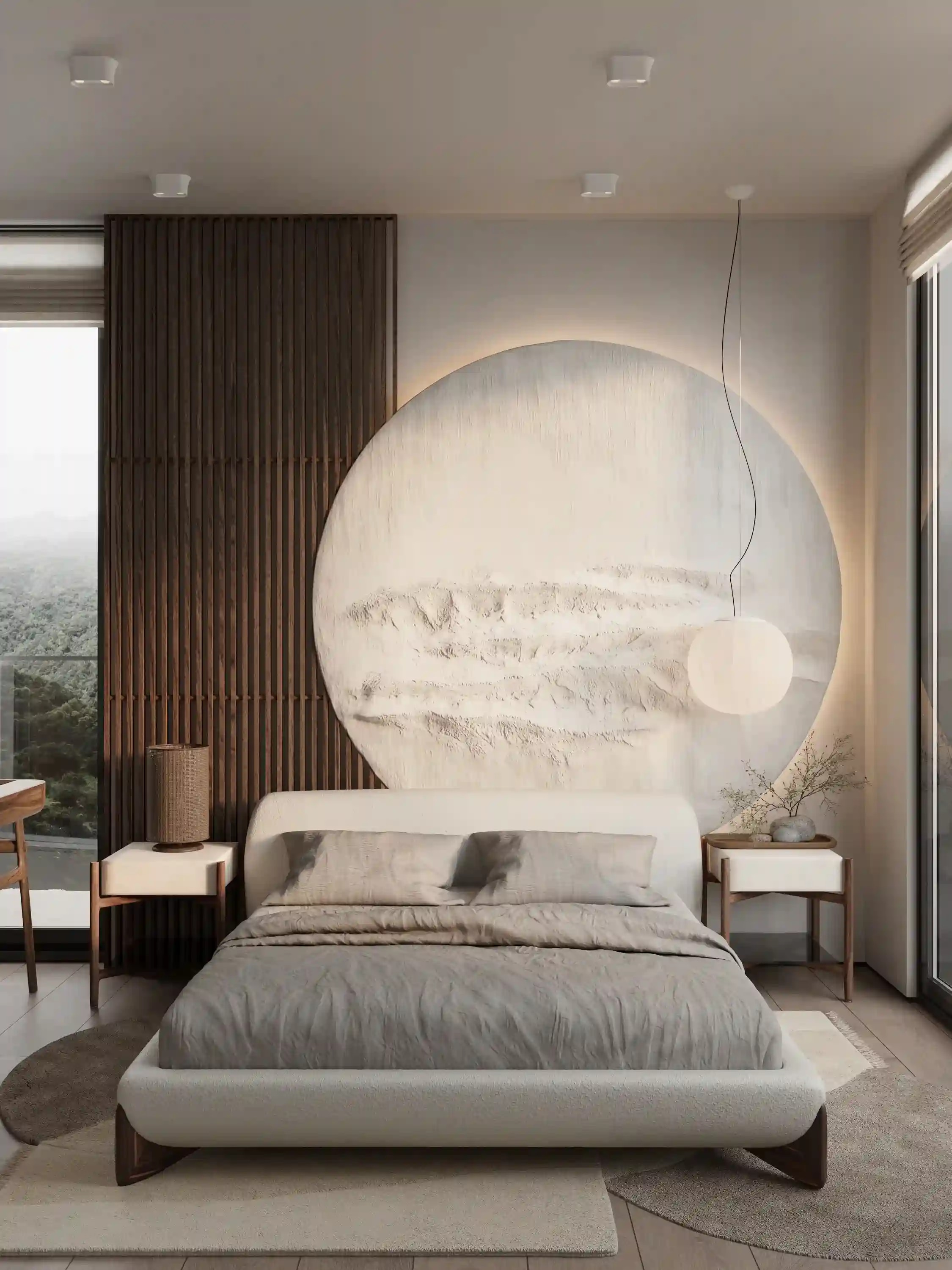 Sunny Moon interior — bright living area with balcony access