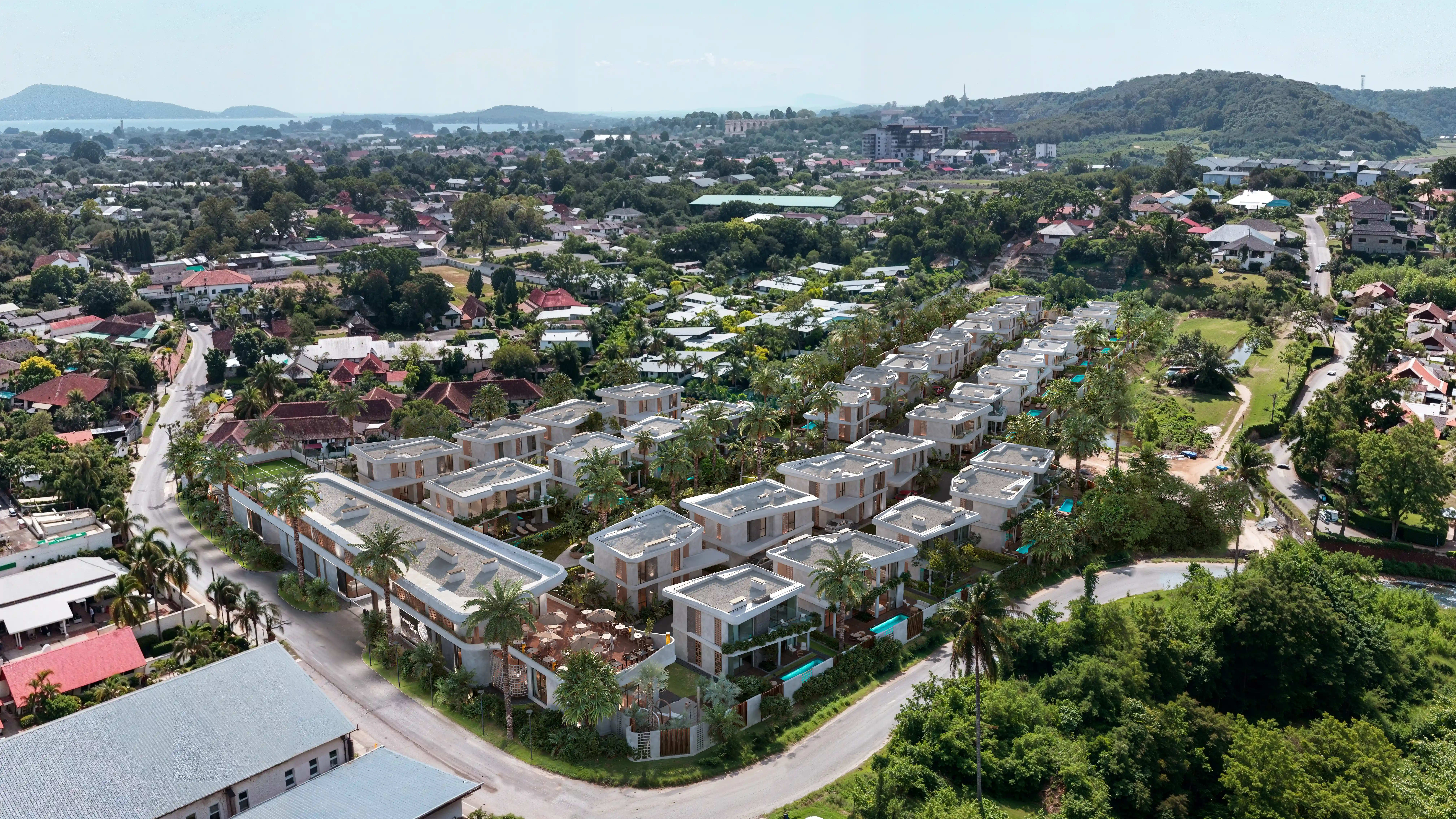 Sunny Moon Village exterior — villa with private pool in garden setting