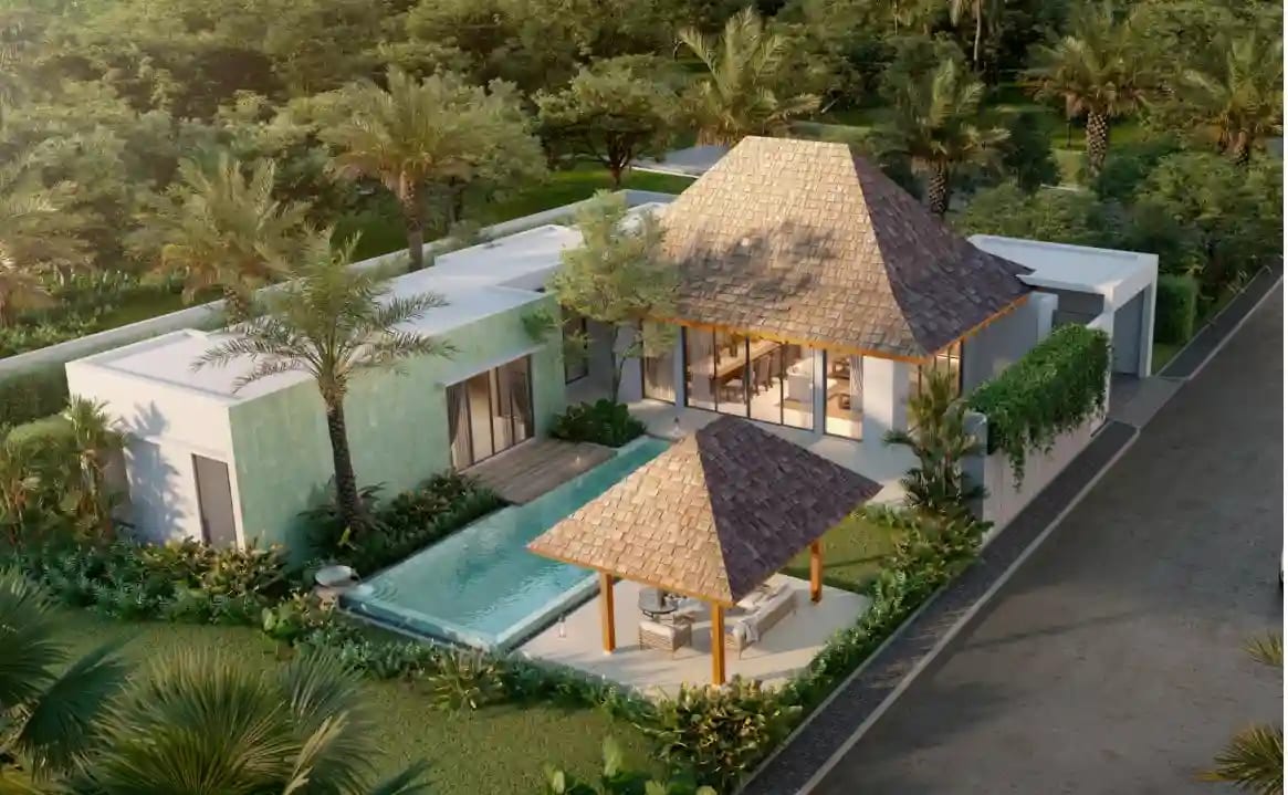 Anchan Emerald tropical villa exterior with pool