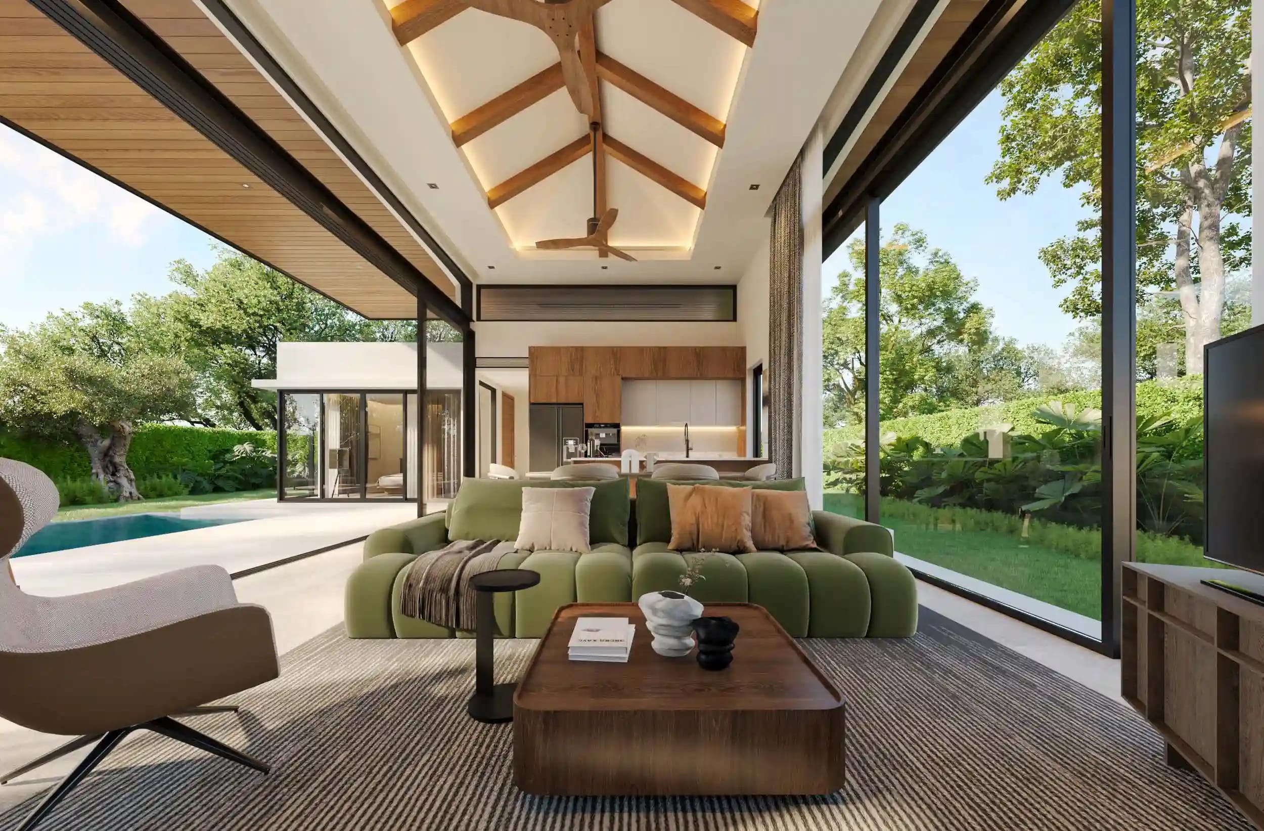 Botanica Pru Jampa — master bedroom with pool view