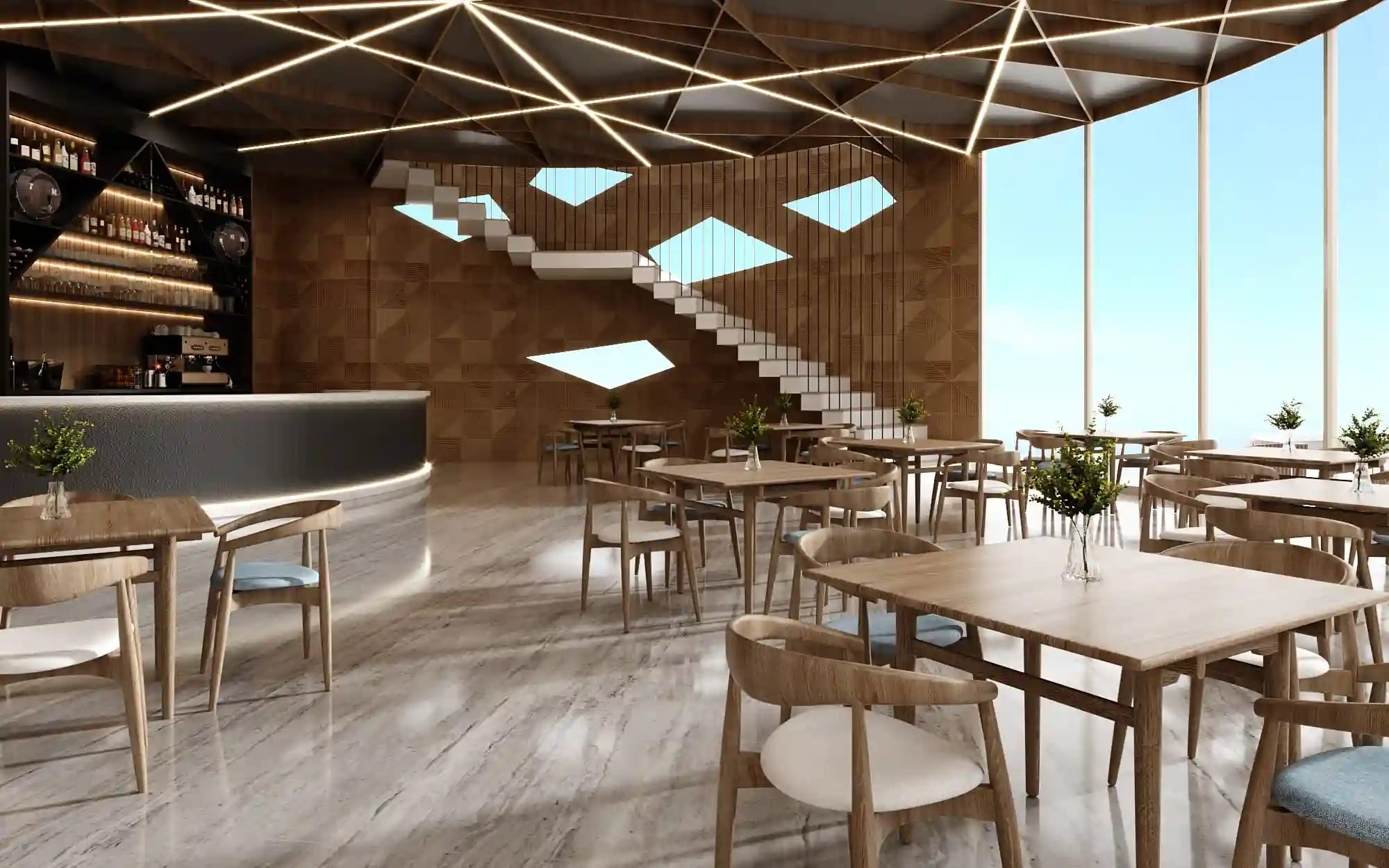 Residents’ lounge or pool deck — designer interior