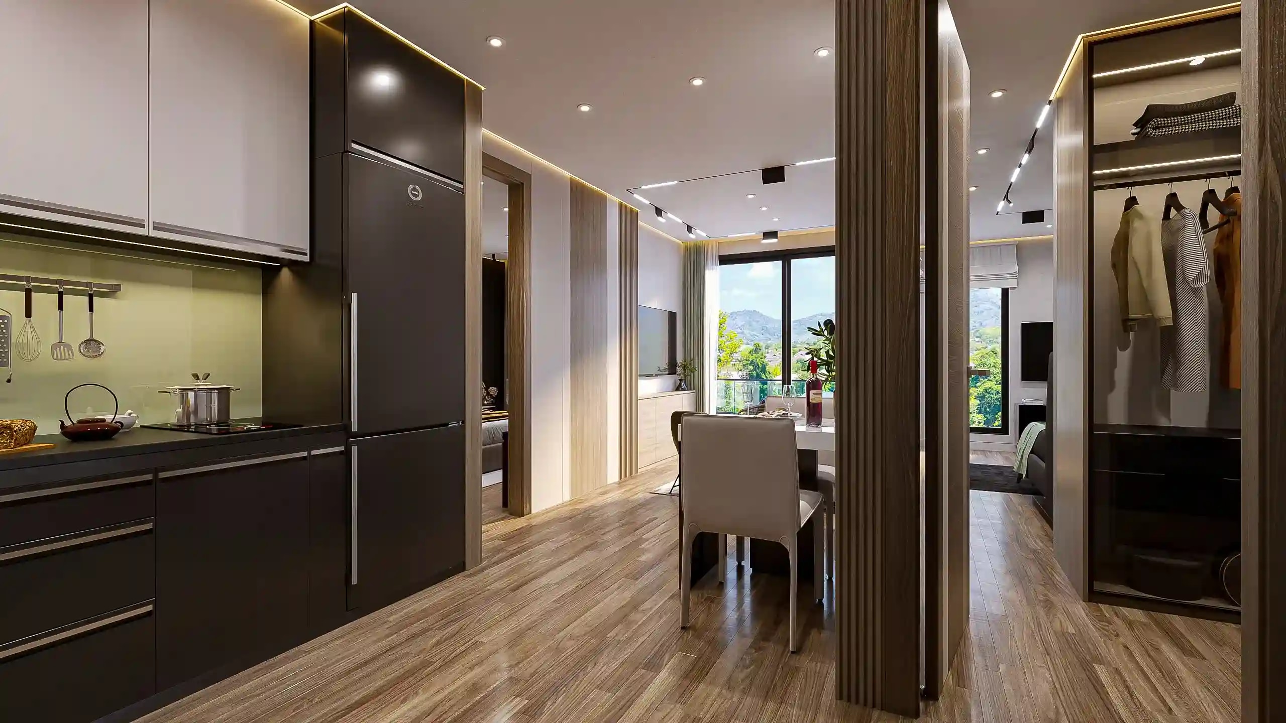 Rawayana South — interior living space with modern tropical design