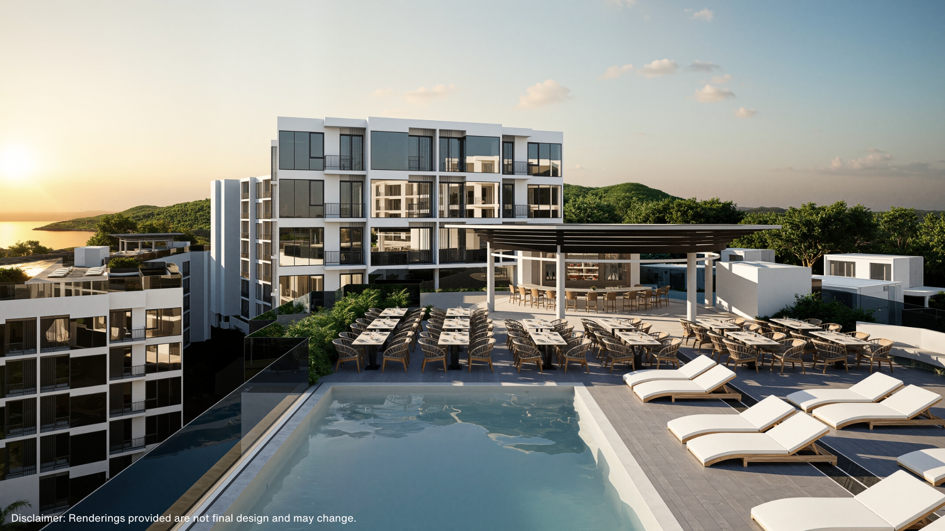 VIP Space Odyssey — rooftop pool deck with sunbeds