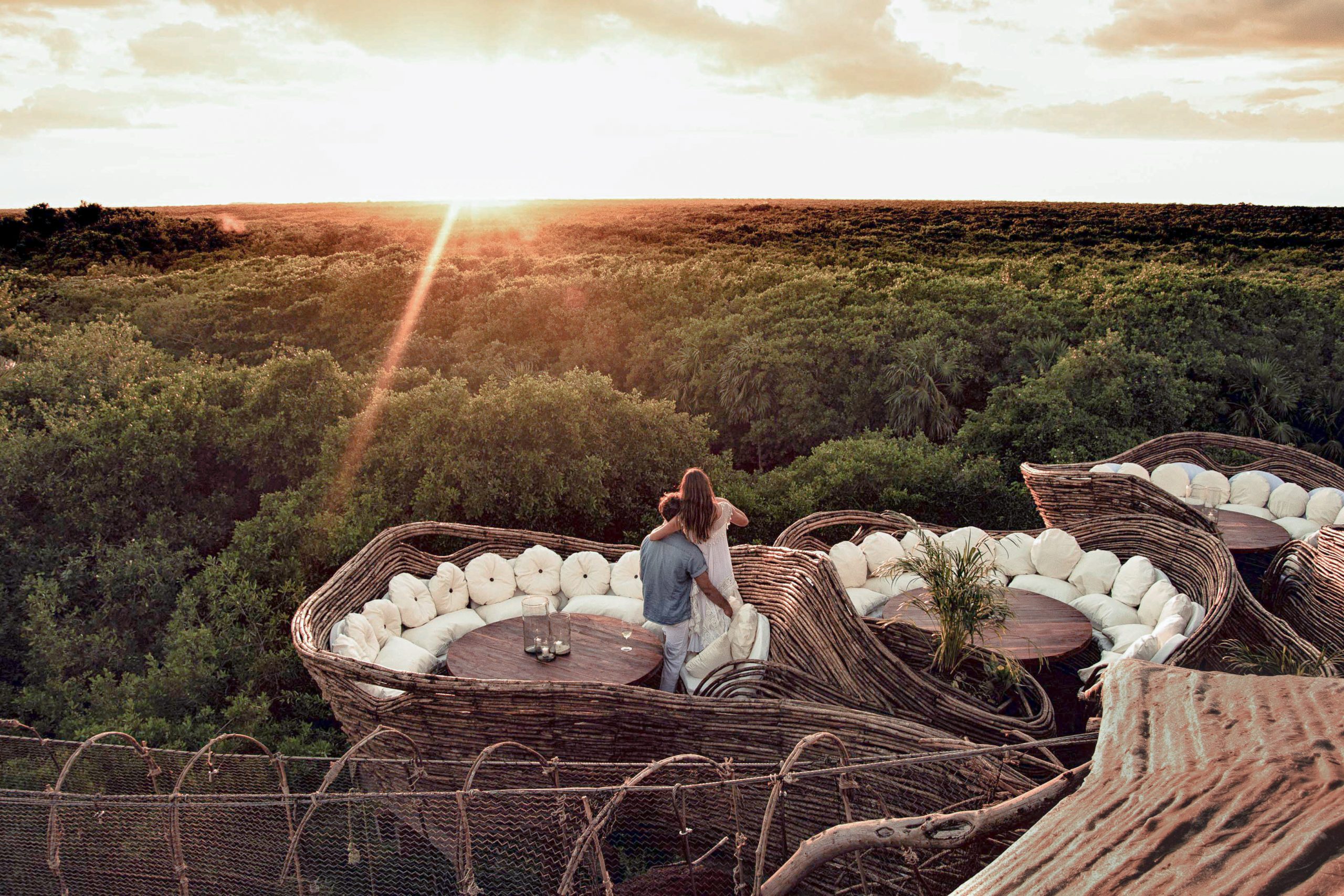 Eco-luxury beach architecture on Tulum coast
