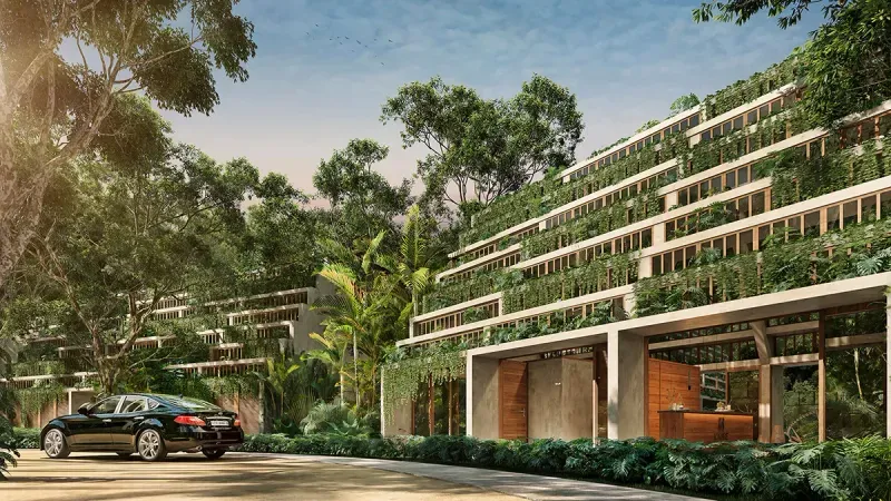 Mayakoba resort canal and villa architecture