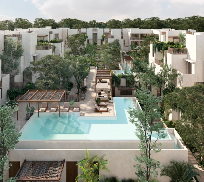 Cancun Downtown Lofts exterior building and urban setting