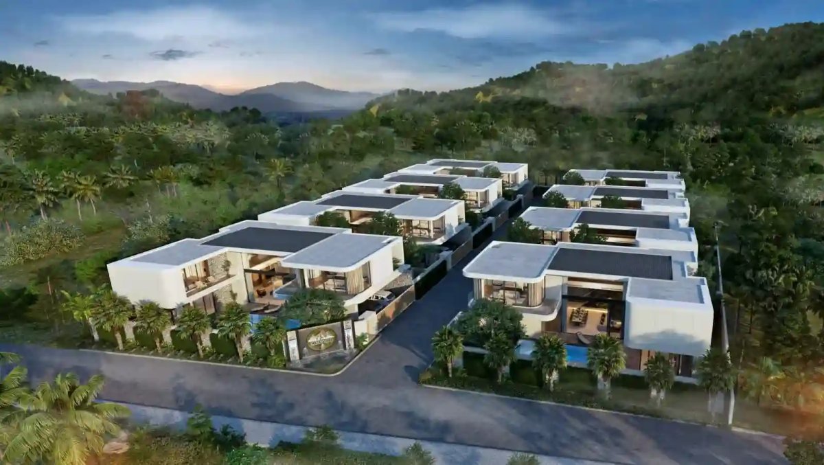 Montana Hills Villa exterior from hillside