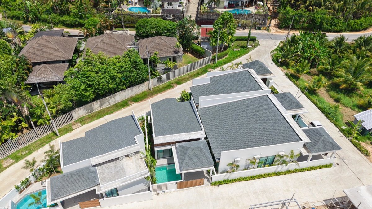 Narinsaya Pool Villas exterior with tropical garden and pool terrace
