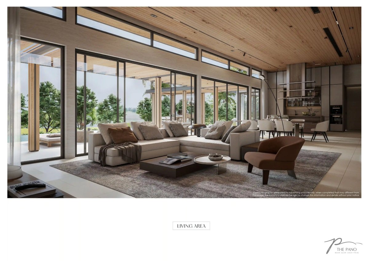 Interior living and dining area at The Pano Baan Suan Loch Palm