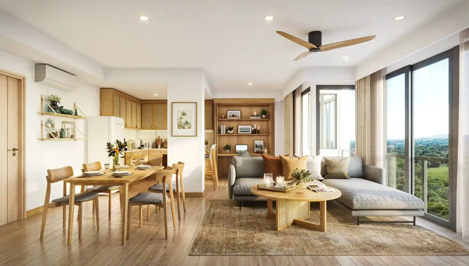 Laguna Reef Beachside interior living room and terrace